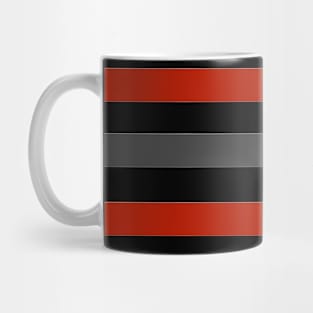 black, red and gray stripes Mug